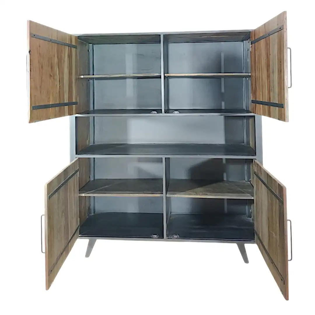 The Industrial Foundry Acacia & Iron Highboard