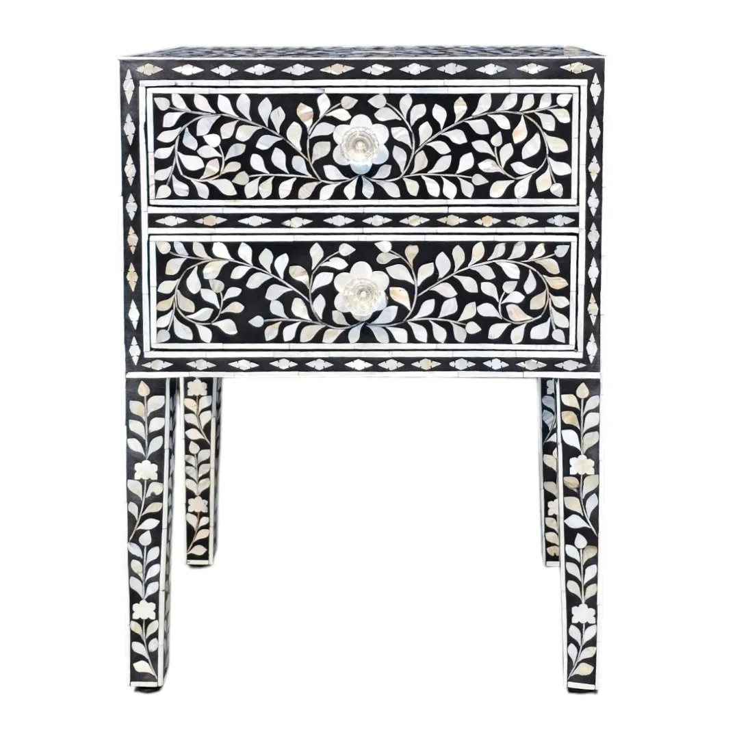 Noor Floral Inlay Side Table