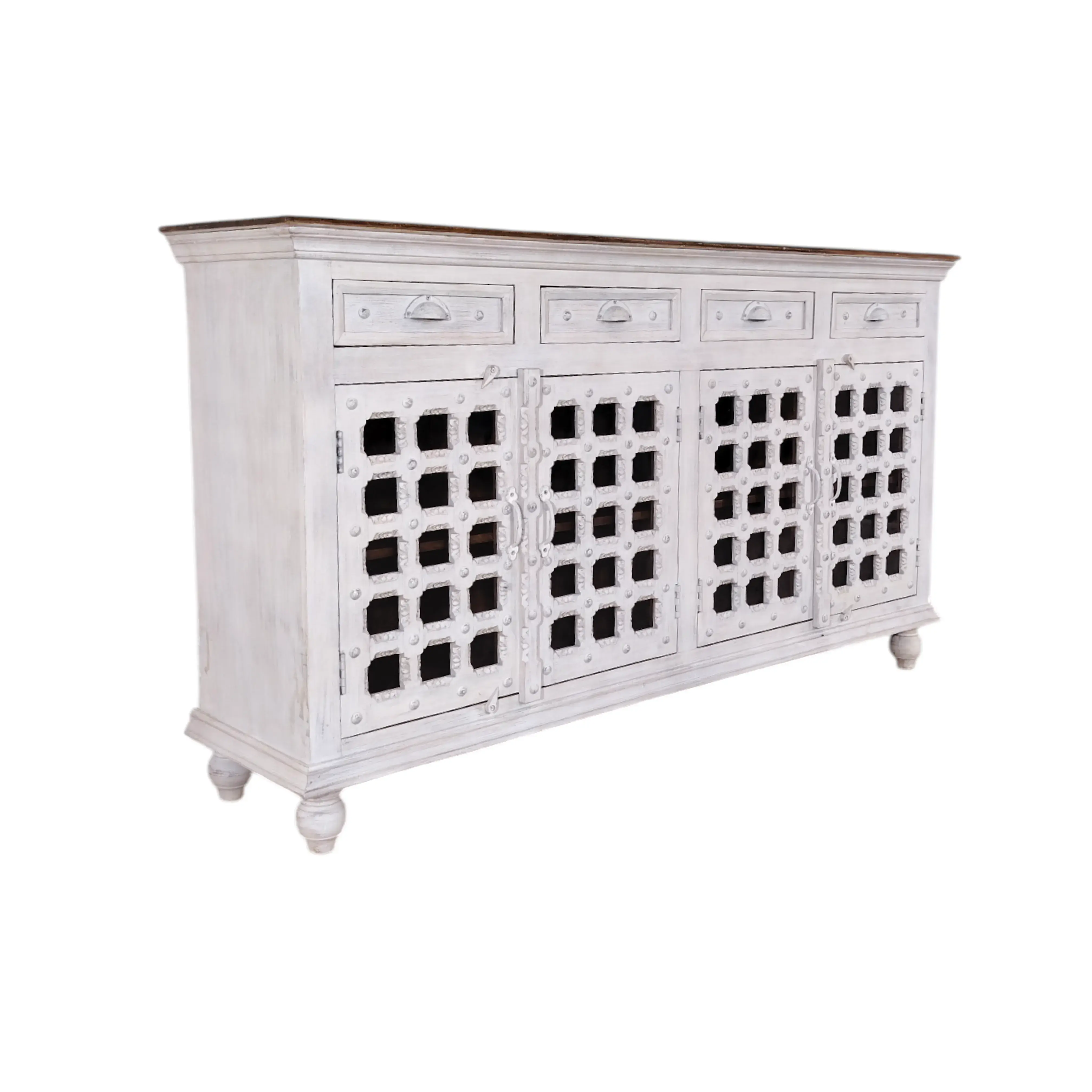 Distressed White Sideboard