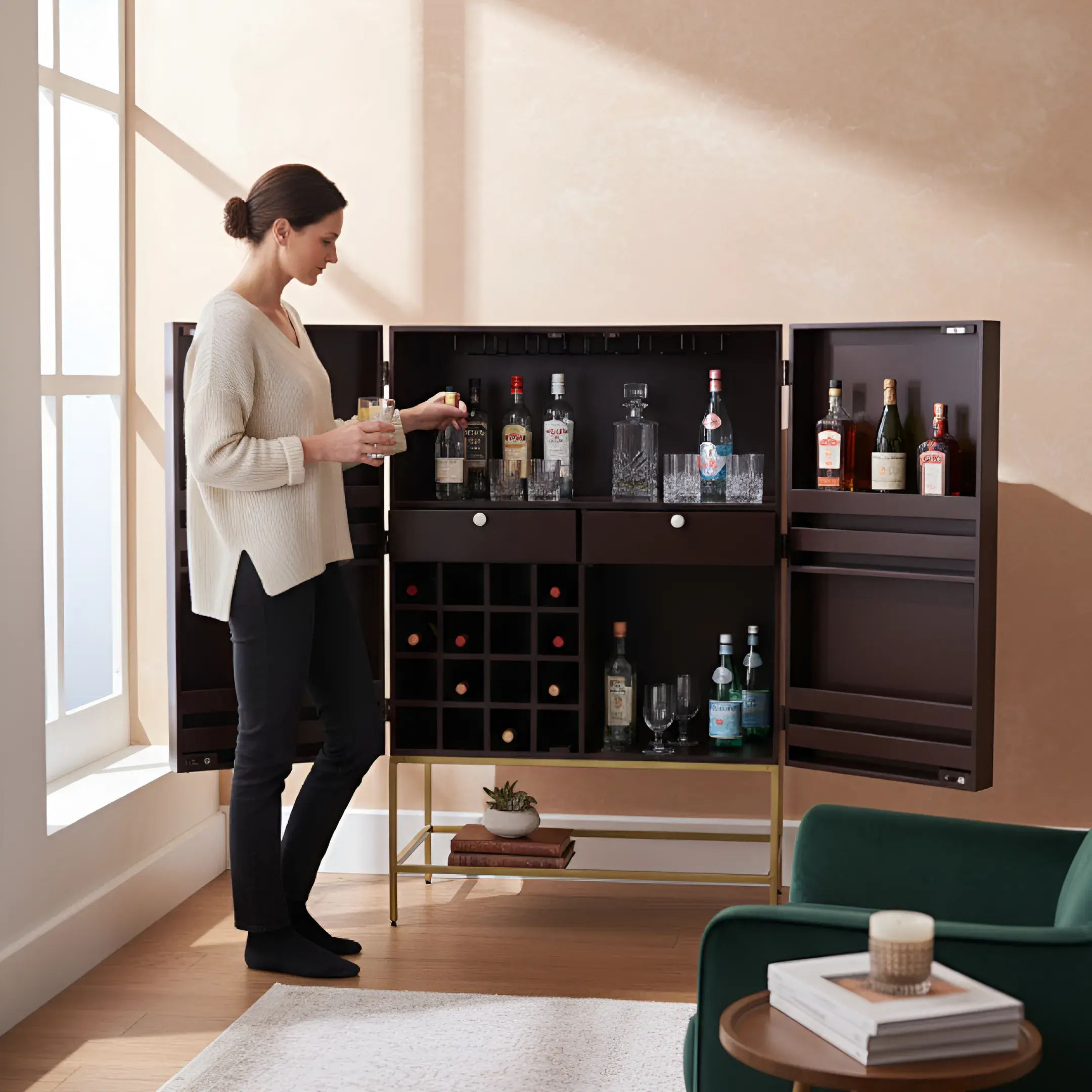 Indigo Botanical Bone Marquetry Bar