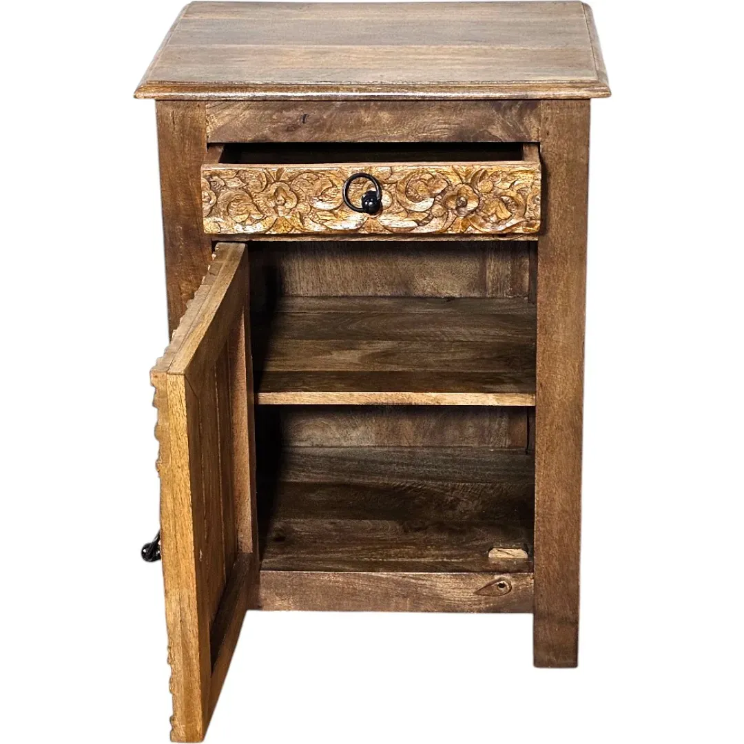 Decorative Carved Nightstand (Mesa de Noche Tallada)