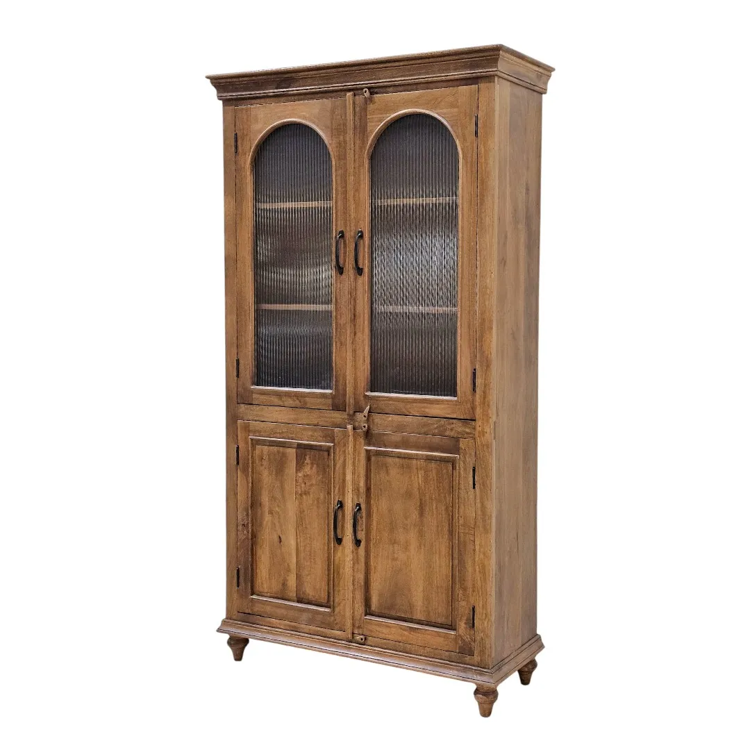 Al-Andalus Arched Placard avec glass et bois Cabinet