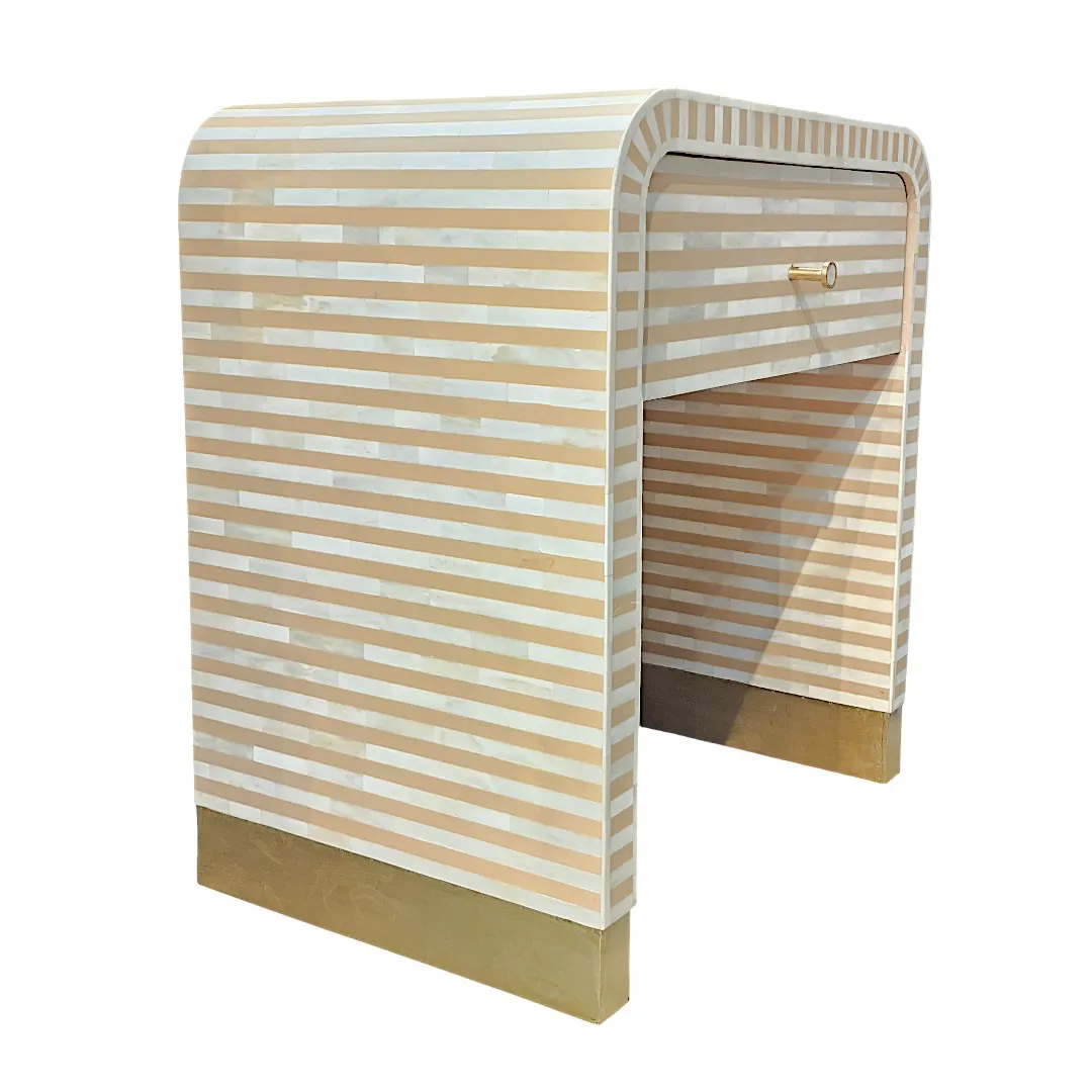Striped Bedside Drawer | طاولة جانبية مخططة
