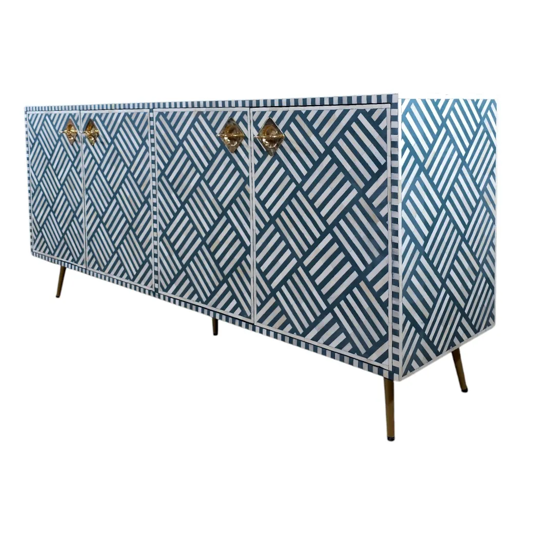 Modern Maze Bone Inlay Sideboard