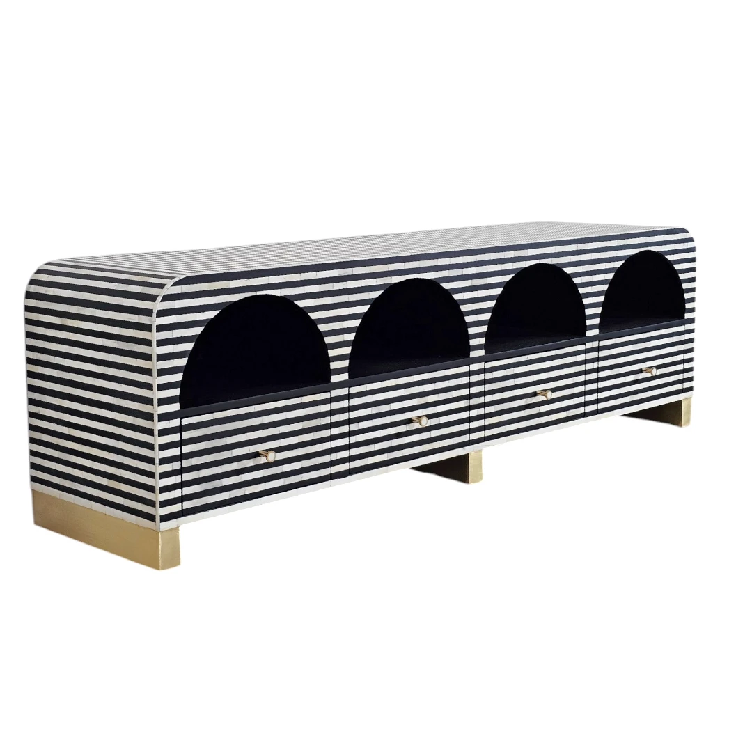 The Majlis Al-Hawa Arched Bone Inlay Media Console