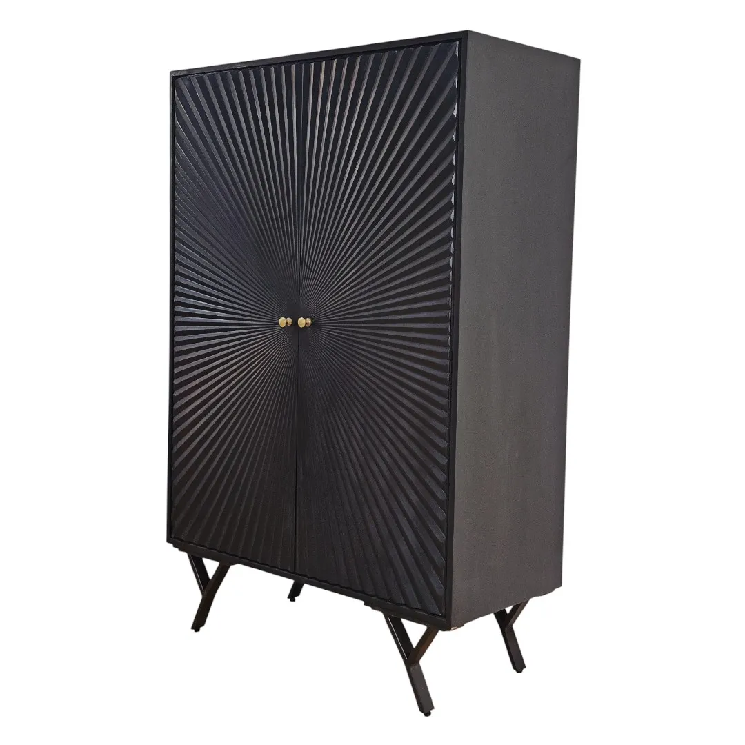 Black Sunbeam Textured Cabinet