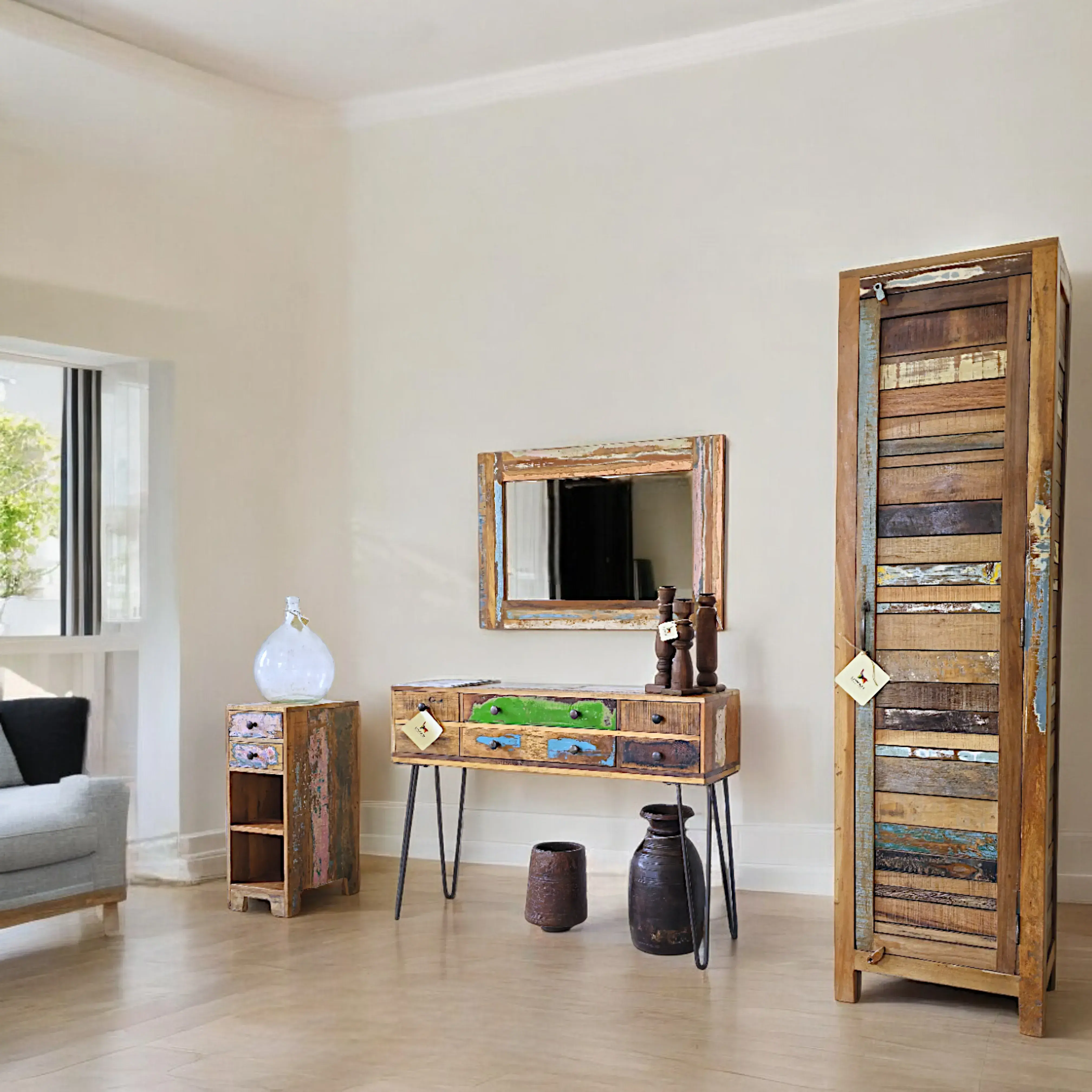 RECLAIMED ONE DOOR TOWER CABINET