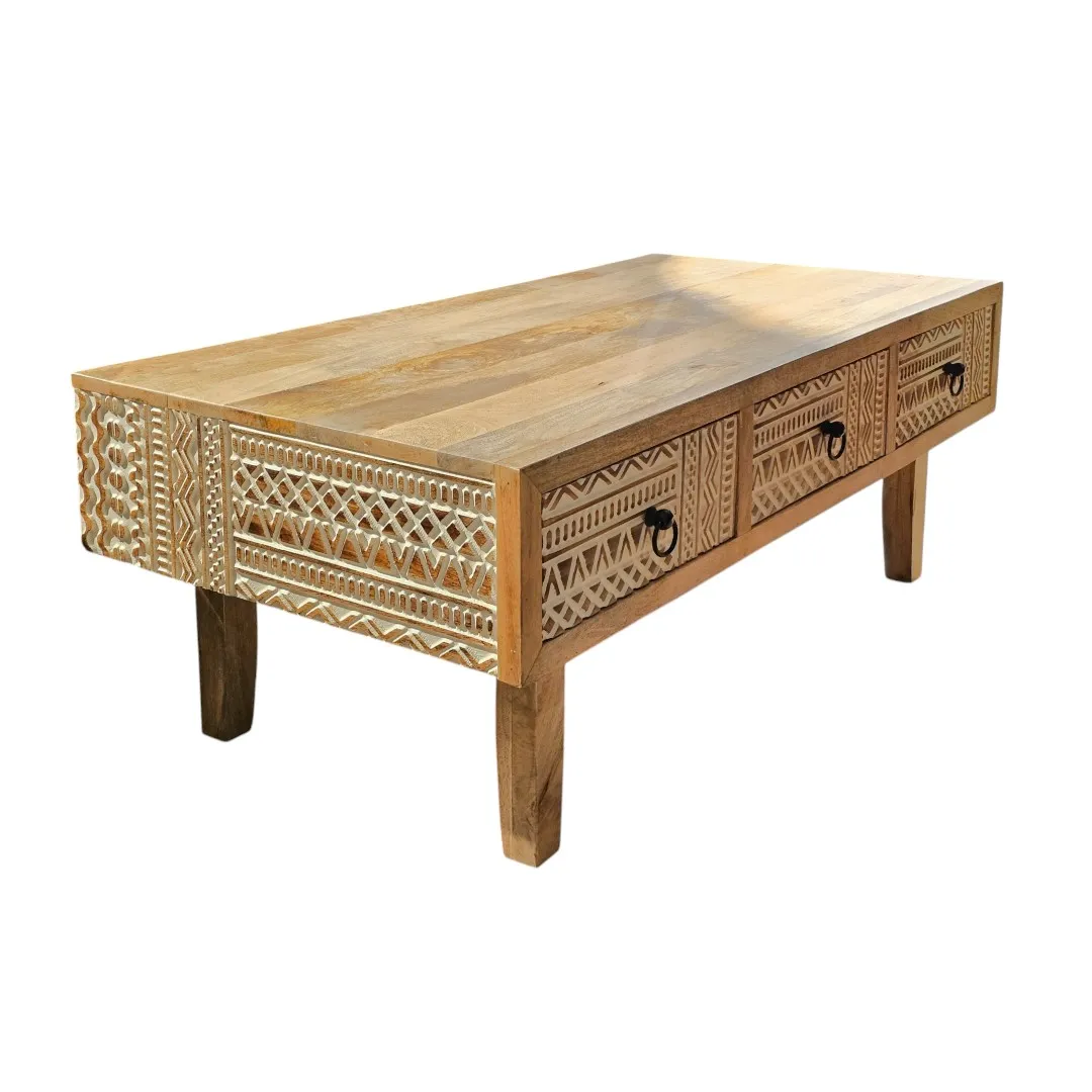 Thar-Bambara Hand-Carved Coffee Table