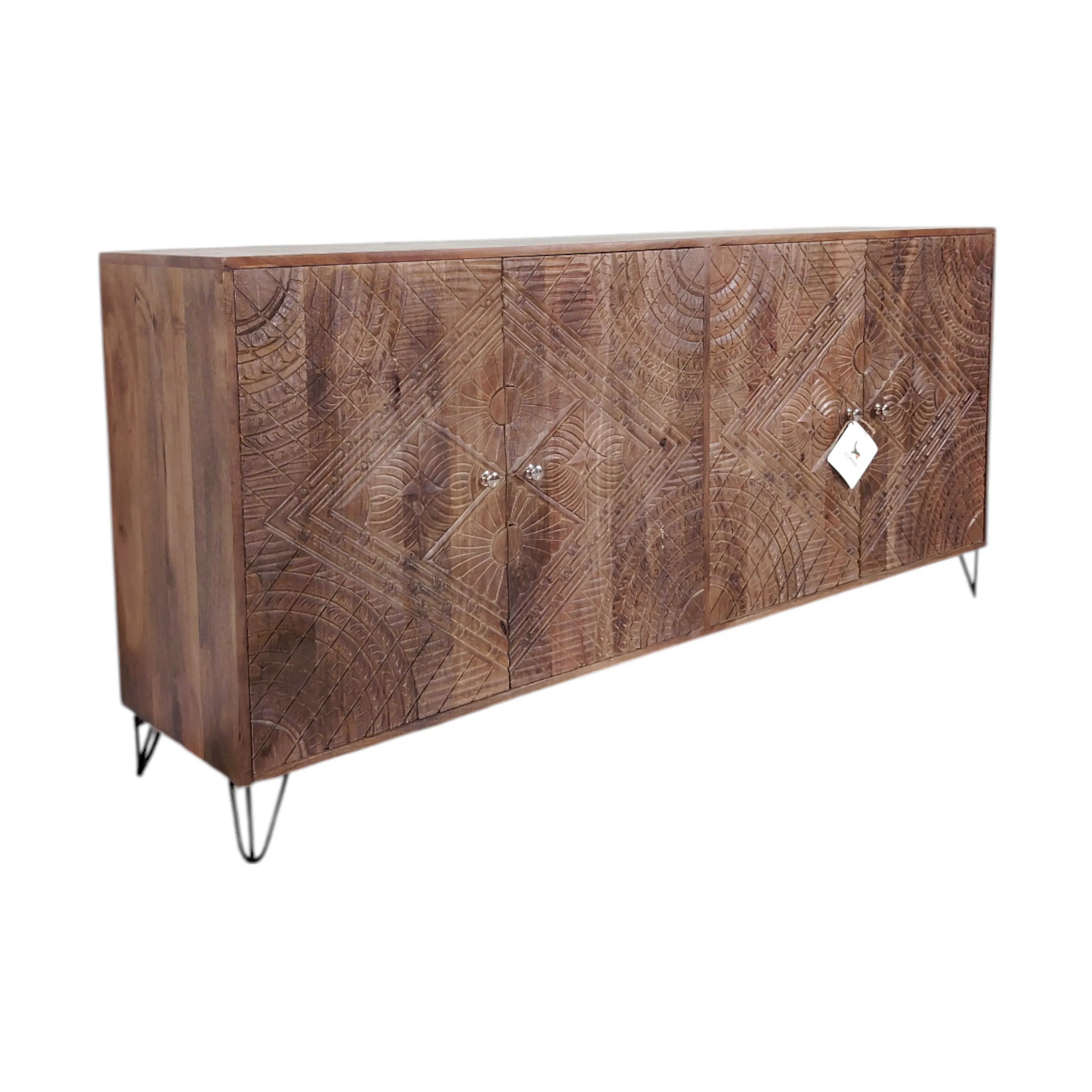 Carved Geometric Sideboard