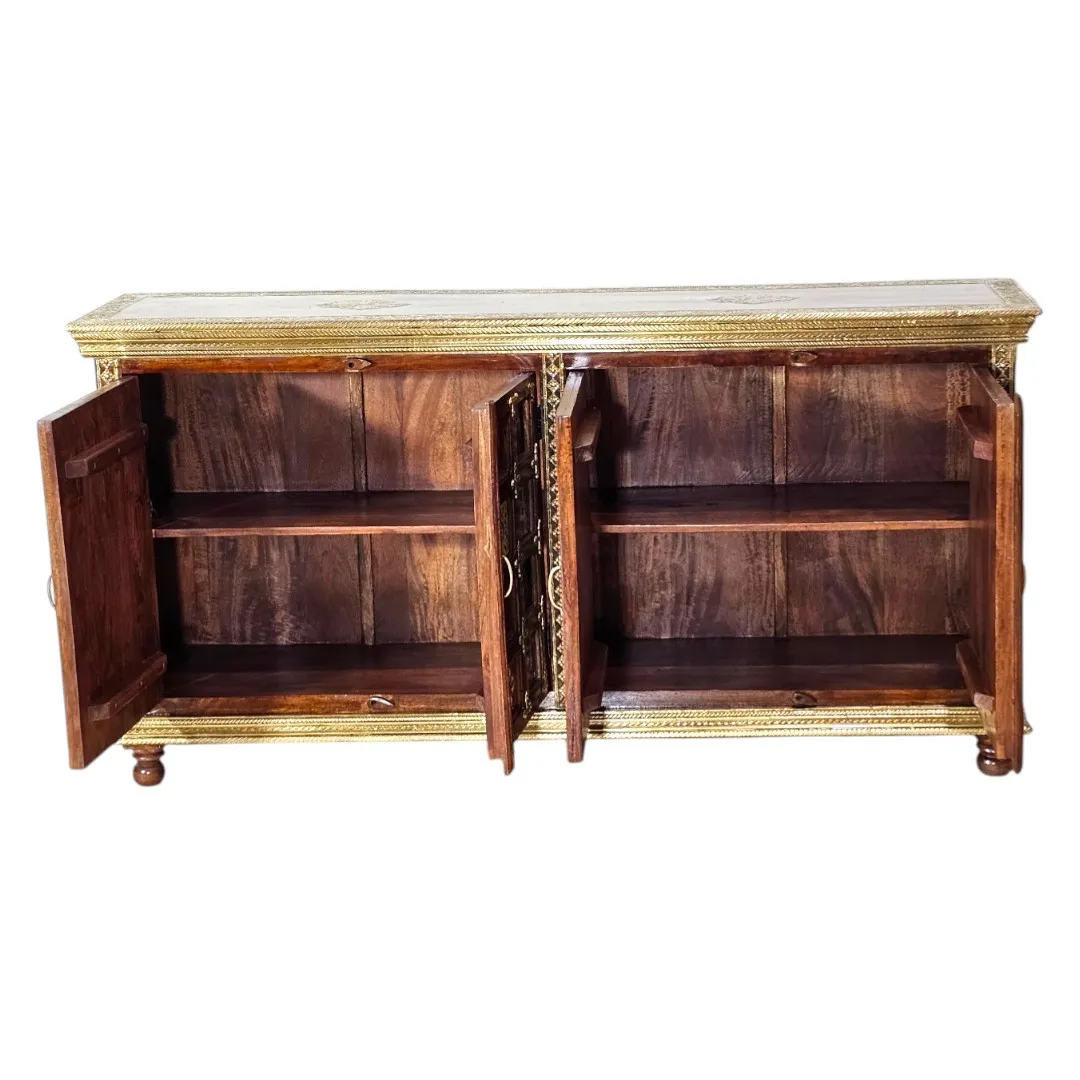 Rhys Hand-Carved Rosewood & Inlaid Tile Sideboard