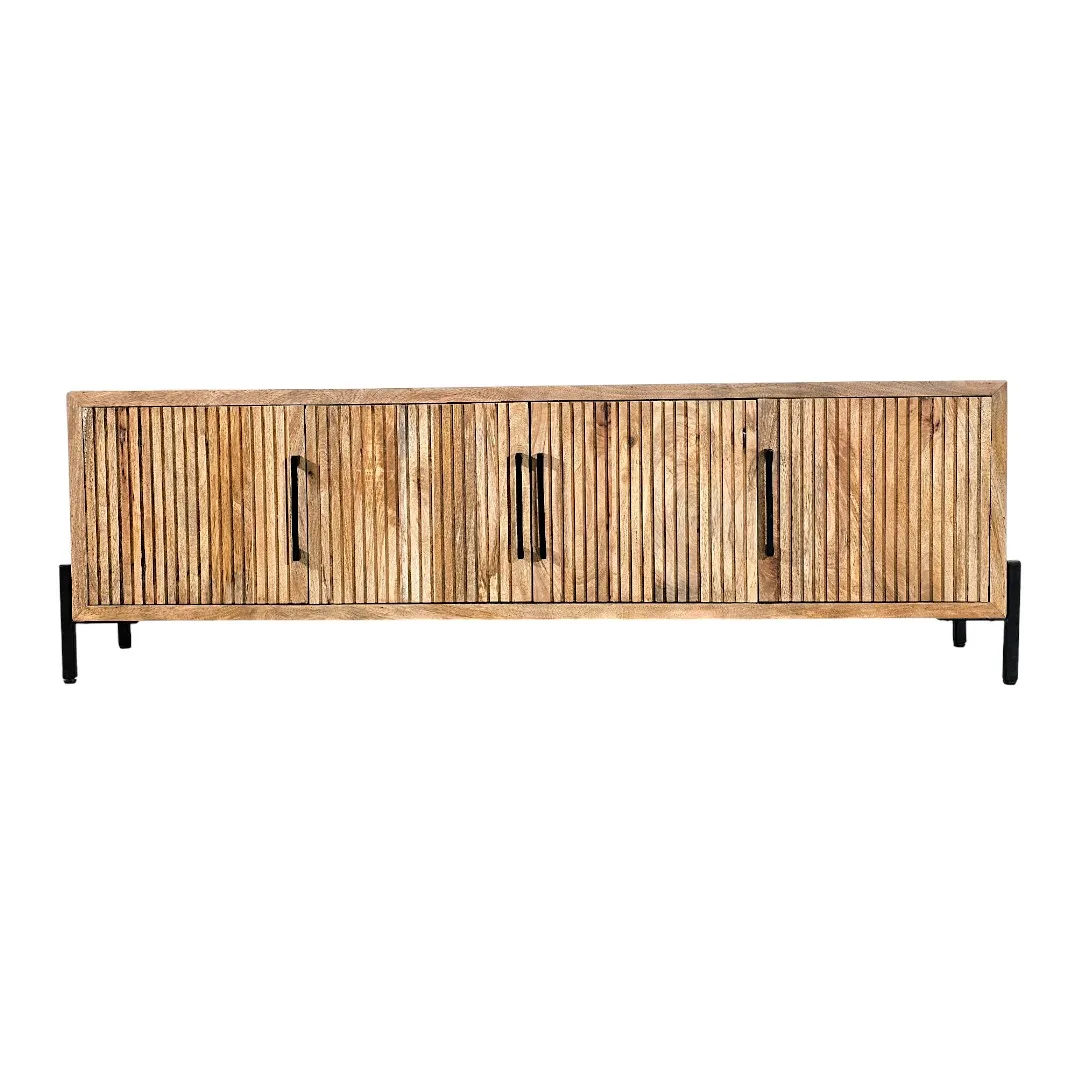 Linear Grooves 4-Door Media Unit