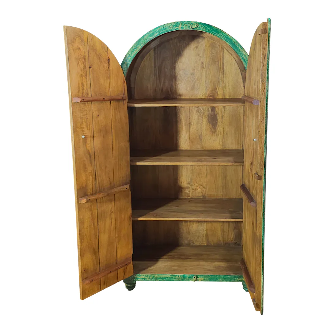 The Enchanted Portal - Emerald Carved Almirah