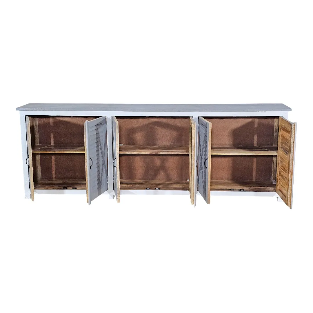 The Maritime Credenza - Glass & Louvered Console