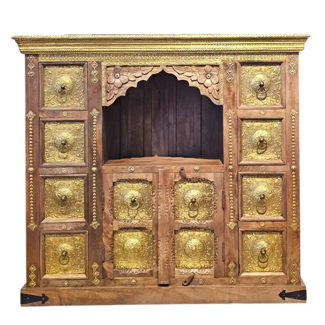 The Jodhpur Heritage Brass-Clad Credenza