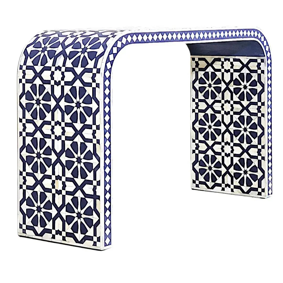 Zelij Azur Console d'Entrée (Azure Zelij Entrance Console)