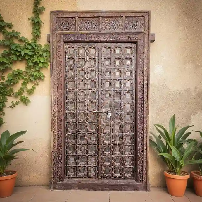 Majestic Cuadros Latón: Alhambra Brass Paneled Grand Door