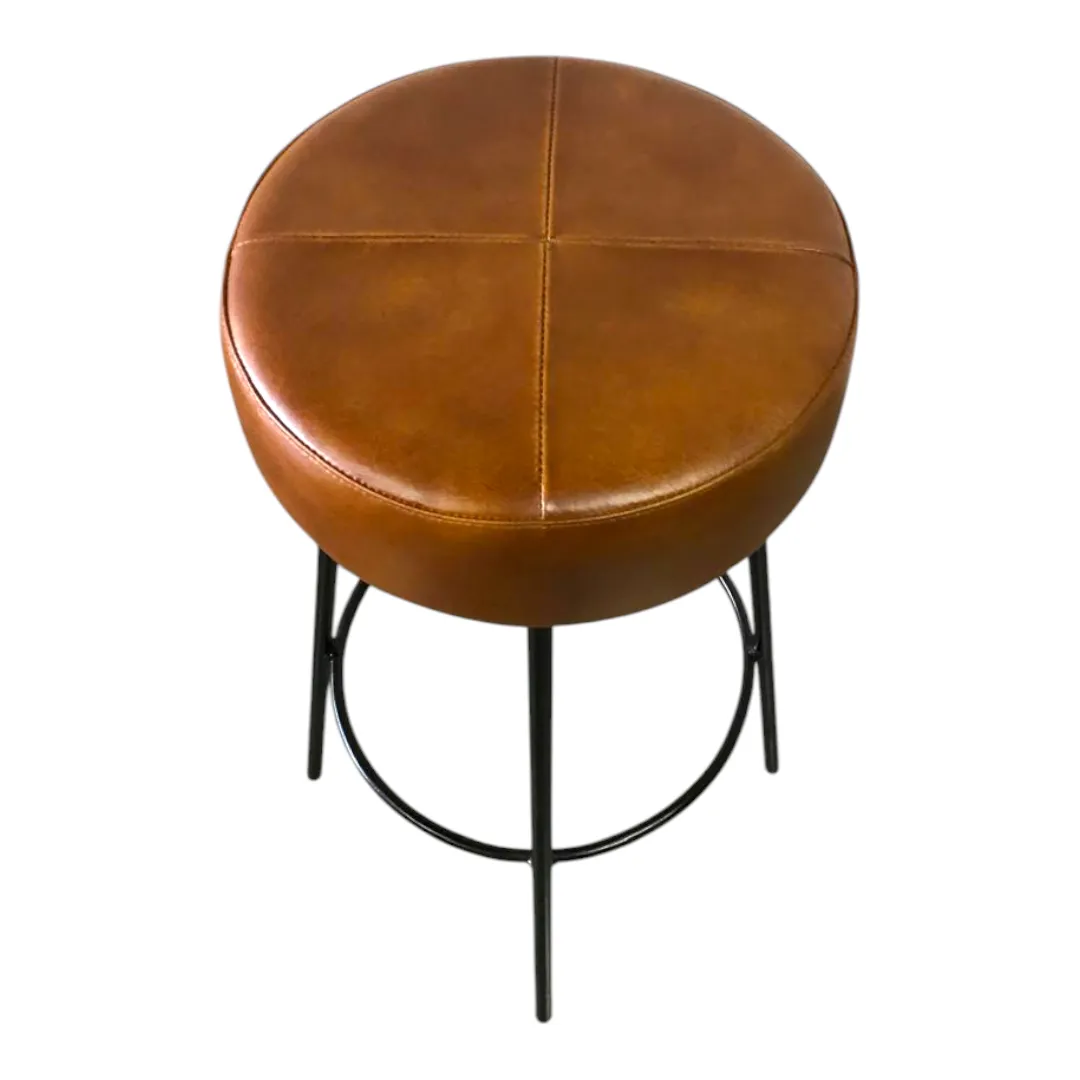 The 'Bistro' Round Leatherette Bar Stool