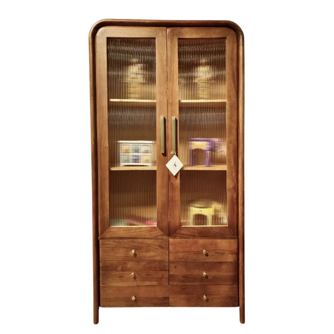 Enduring Charm Fluted Display & Drawer Cabinet