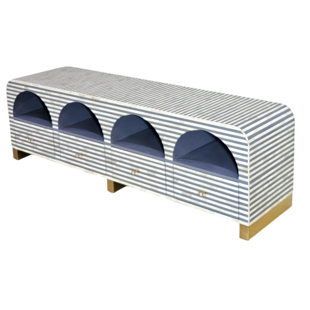 The Majlis Al-Hawa Arched Bone Inlay Media Console