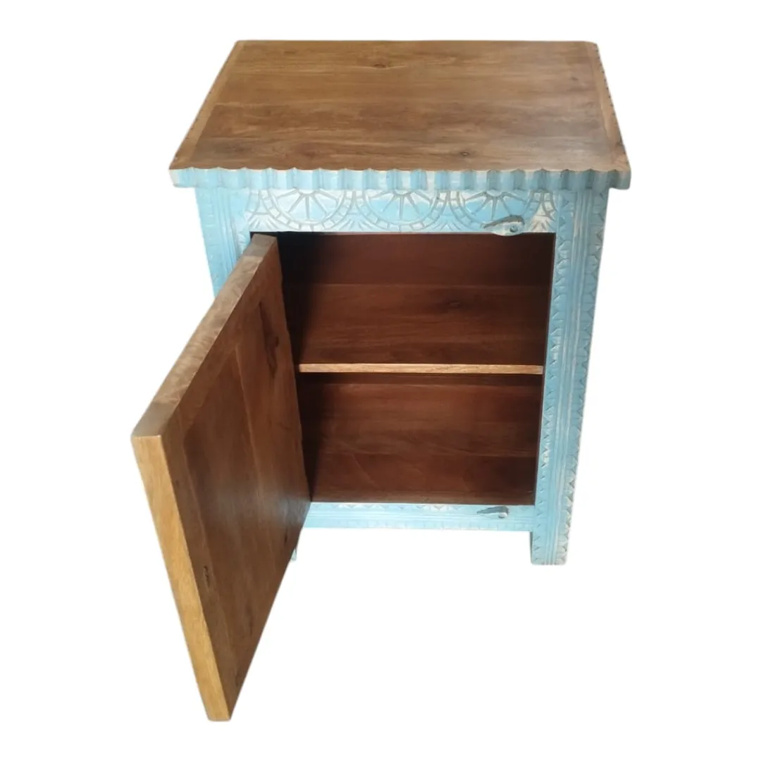 The Aegean Carved Bedside Cabinet