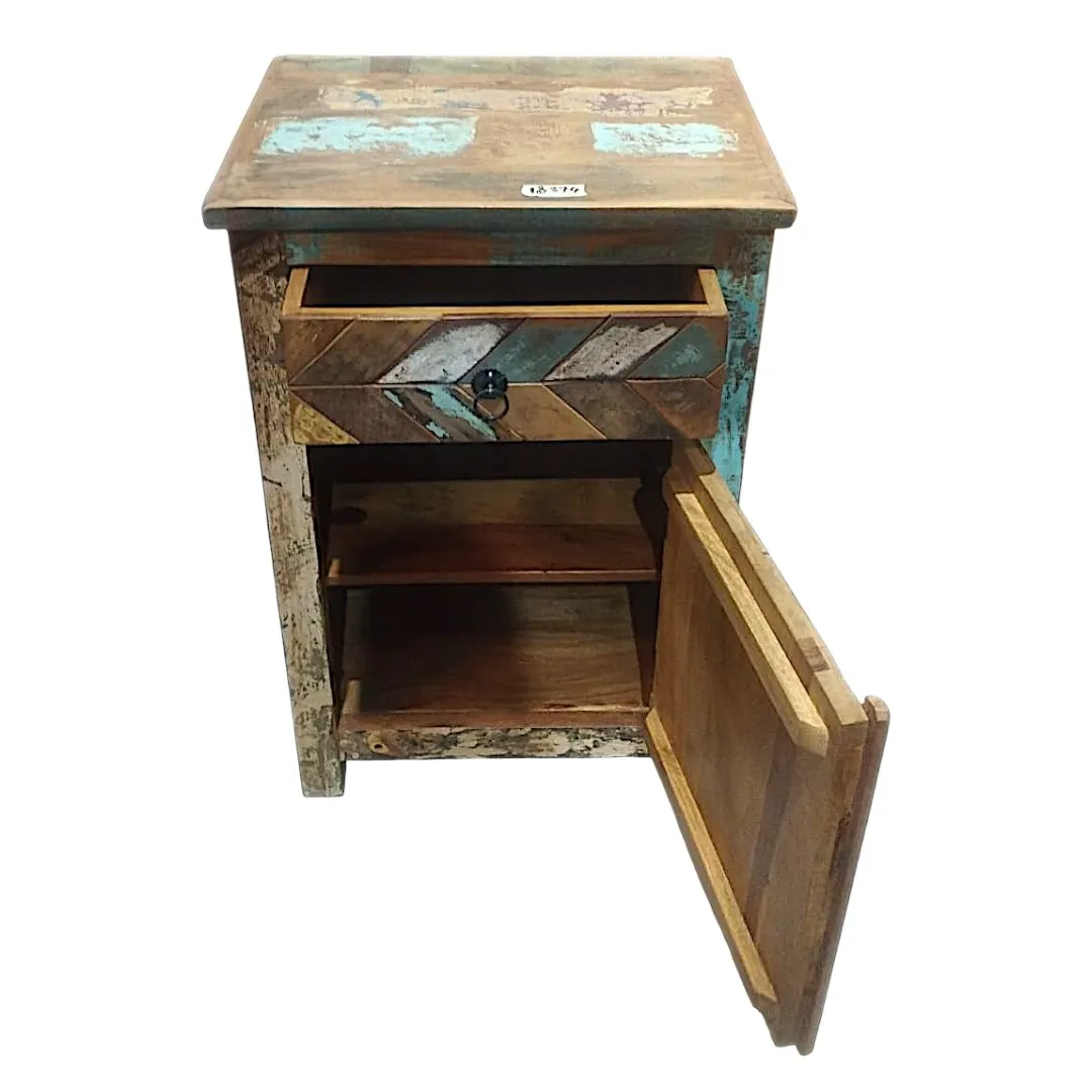 Chevron Reclaimed Bedside Table