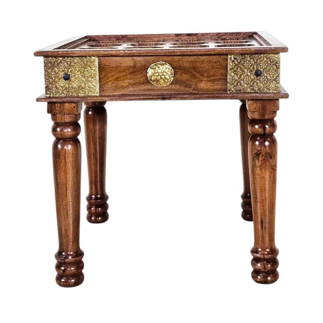 Jardin Rosewood & Brass Mosaic Table