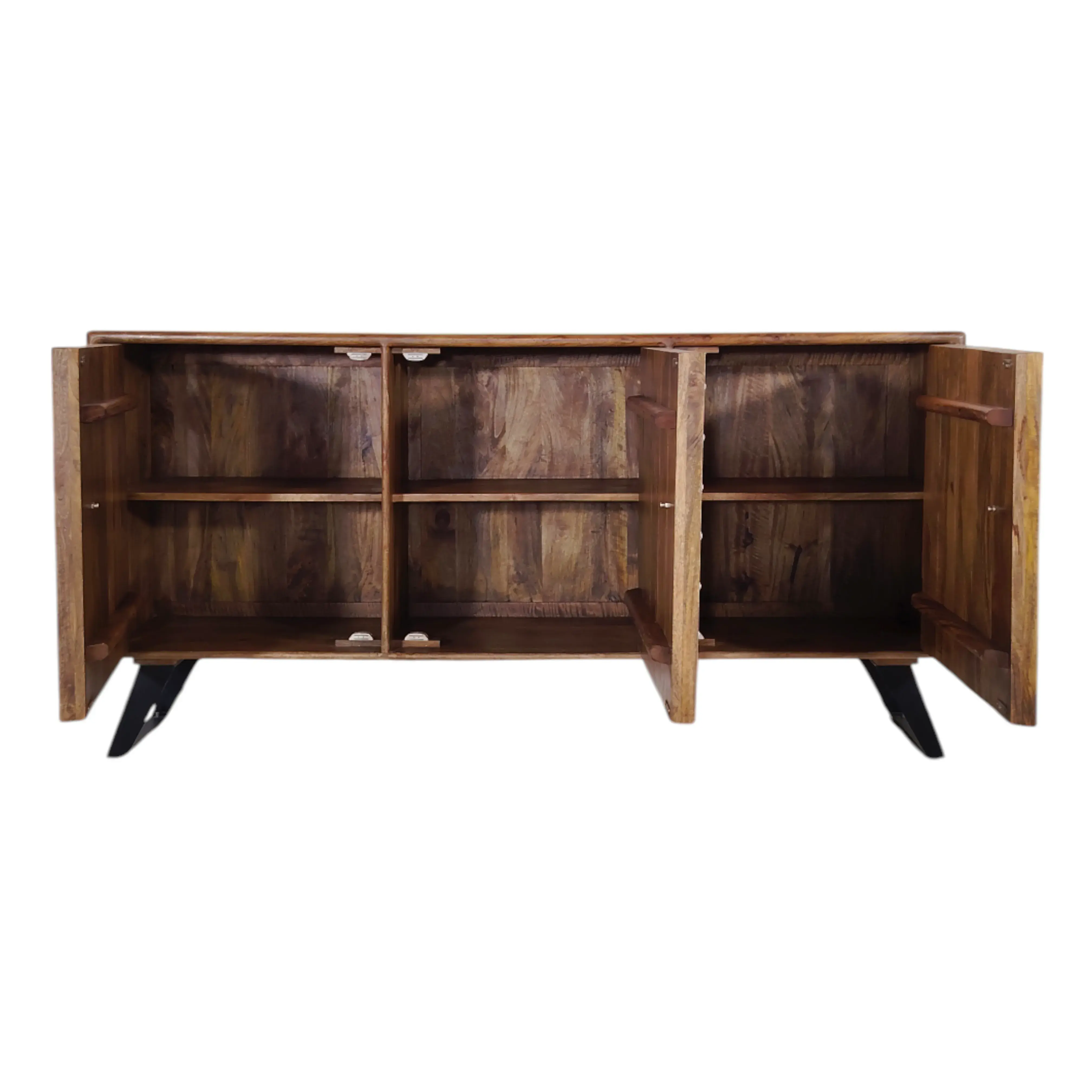 The Kila Embossed Sheet Metal & Mango Wood Credenza