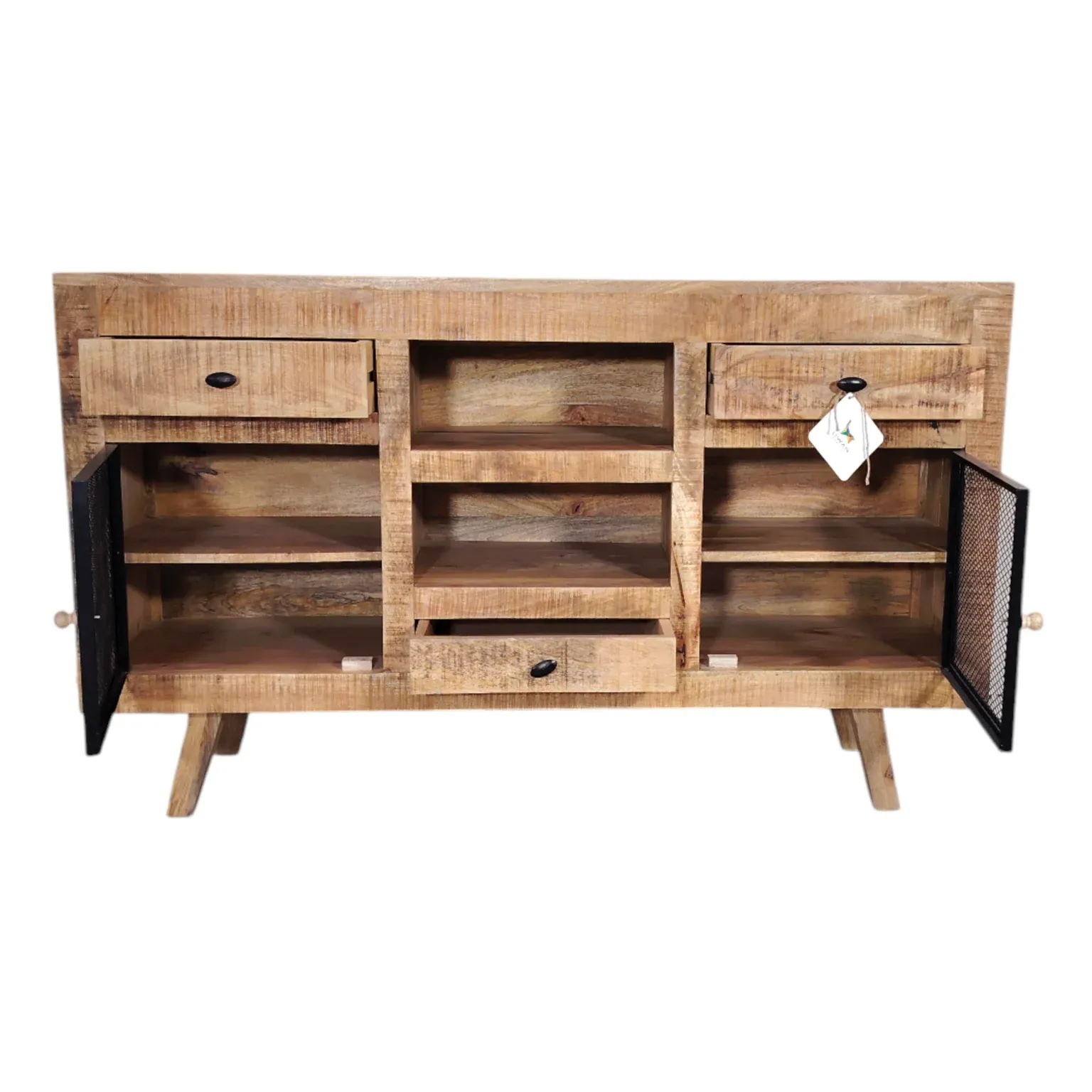 Entertainment Console with Mesh Doors & Drawers