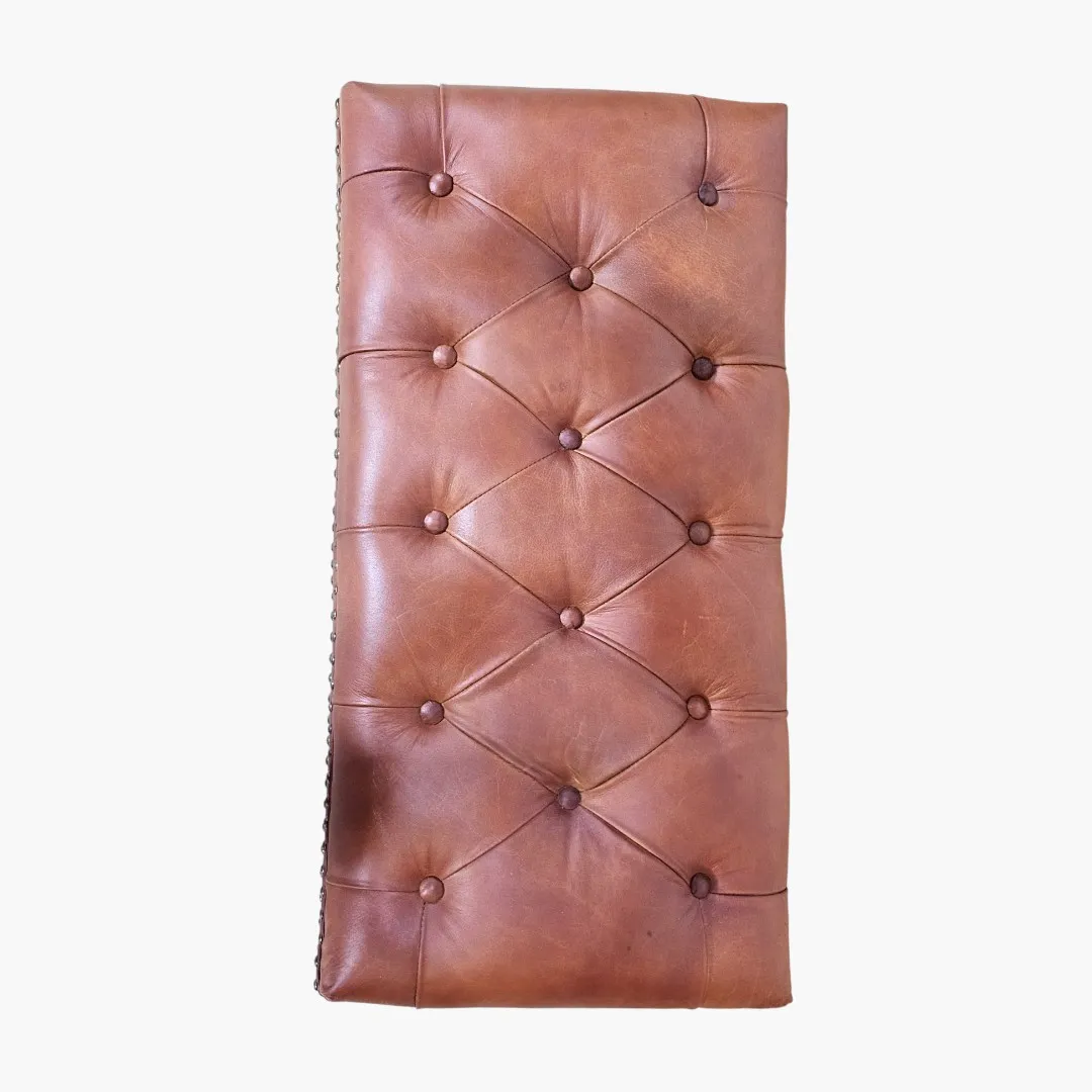 Bench El Khadra The Green/Warm Bench, Natural Leather and Deep Buttons