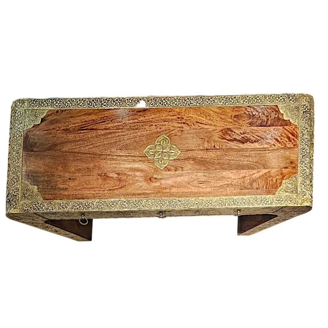 Marigold Rosewood & Brass Detail Console