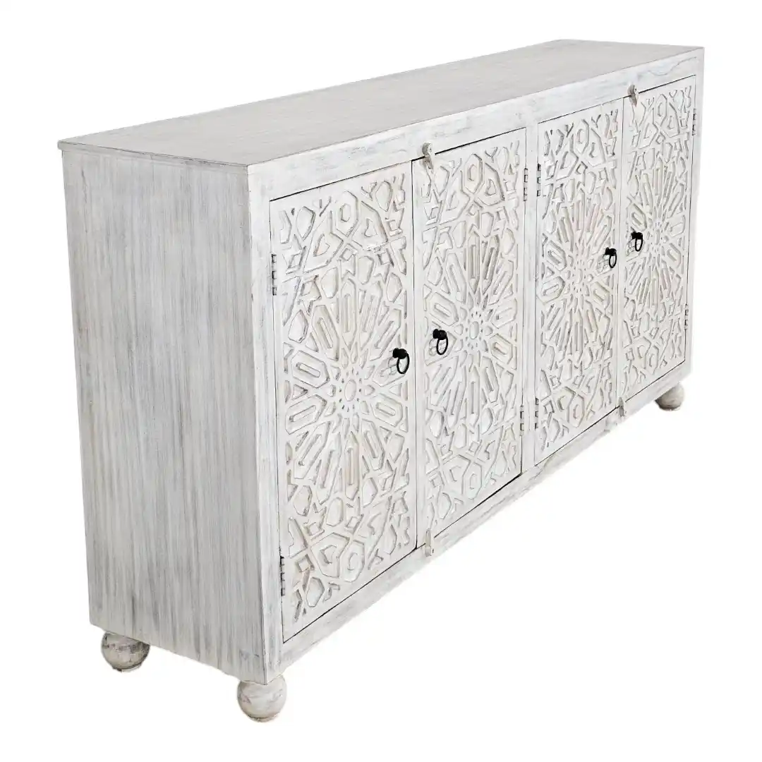 Riad Starburst Carved Credenza