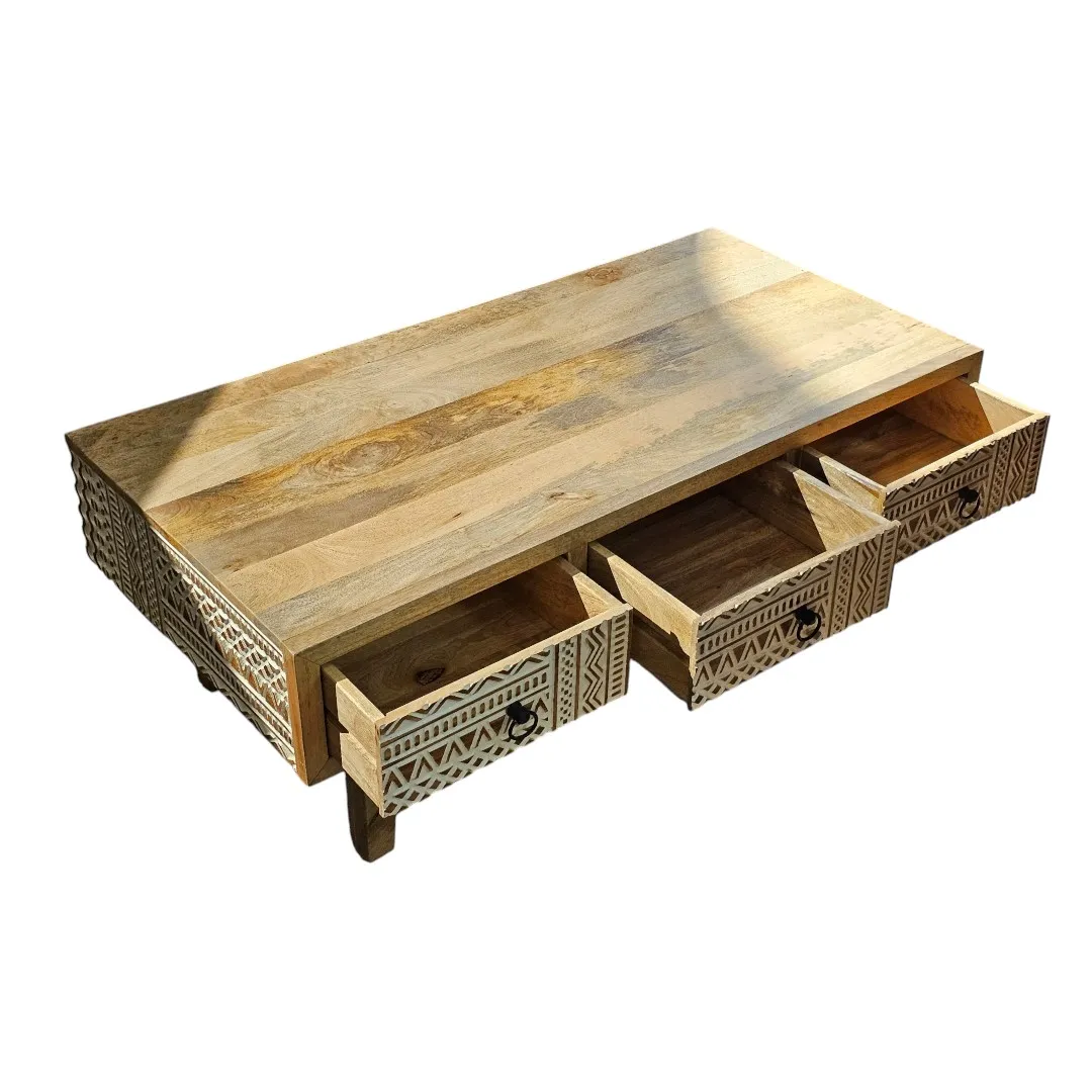 Thar-Bambara Hand-Carved Coffee Table
