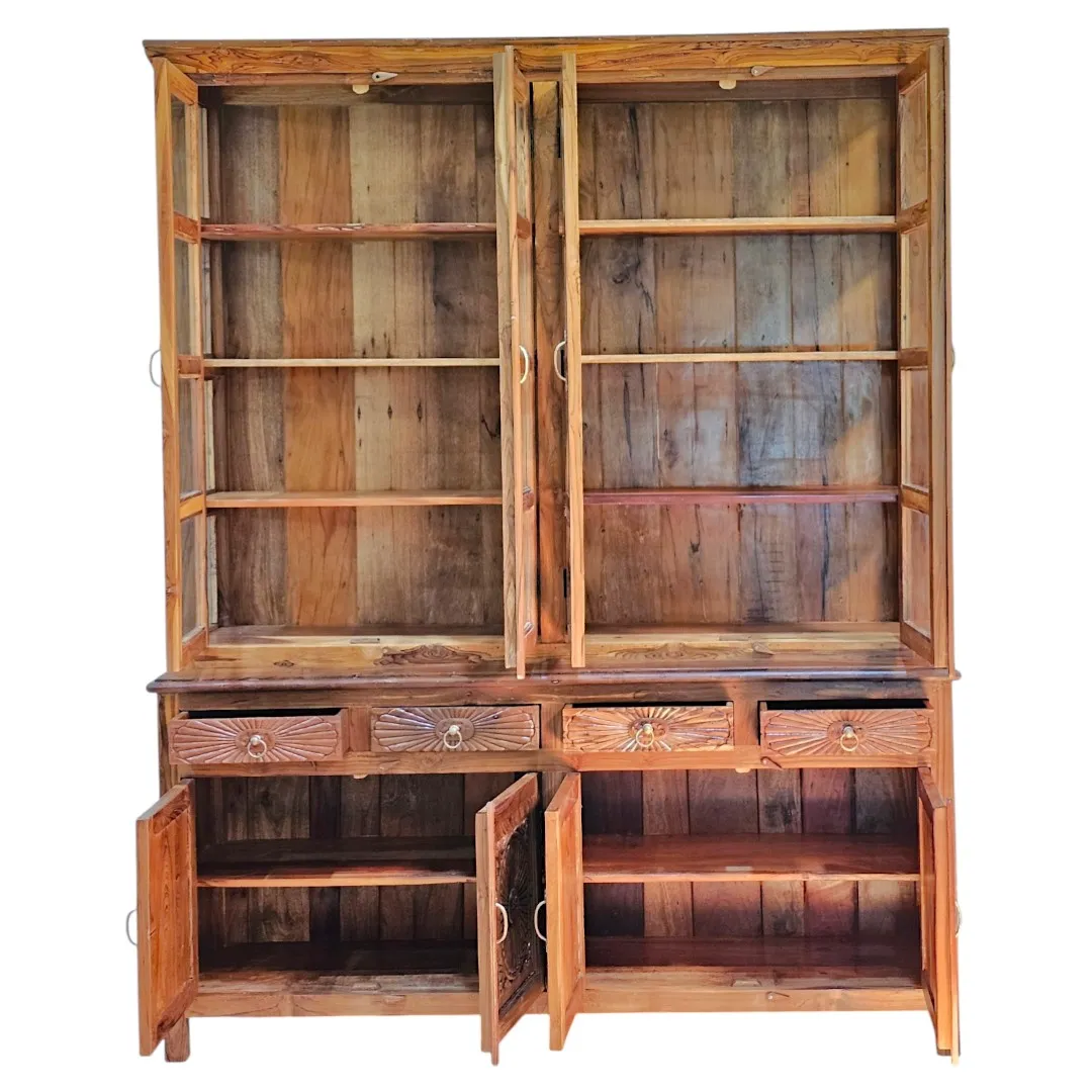 Al-Zubarah Hand-Carved Grand Teak Cabinet