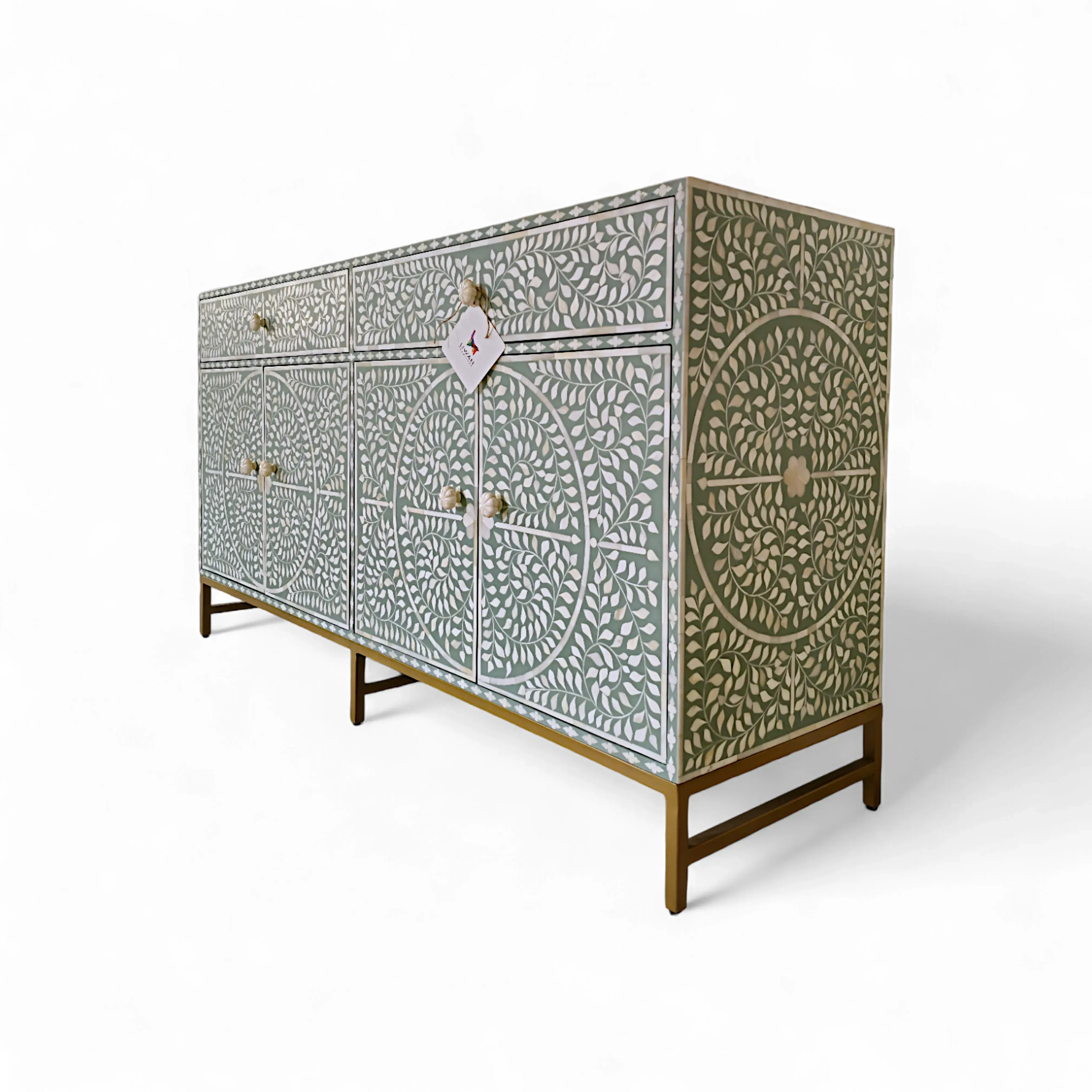 Bone inlay Sideboard Green