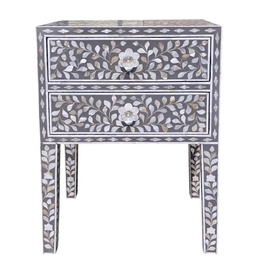 Noor Floral Inlay Side Table