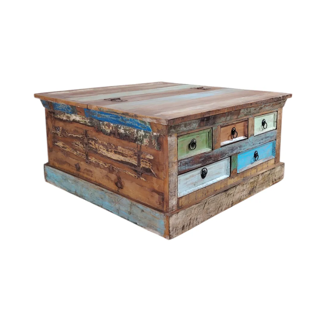 RUSTIQUE Charm Coffee Table with Artisan Drawers