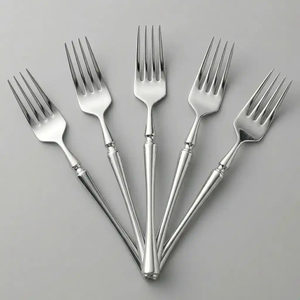 SILVER POLISHED STAINLESS STEEL DINNER FORK