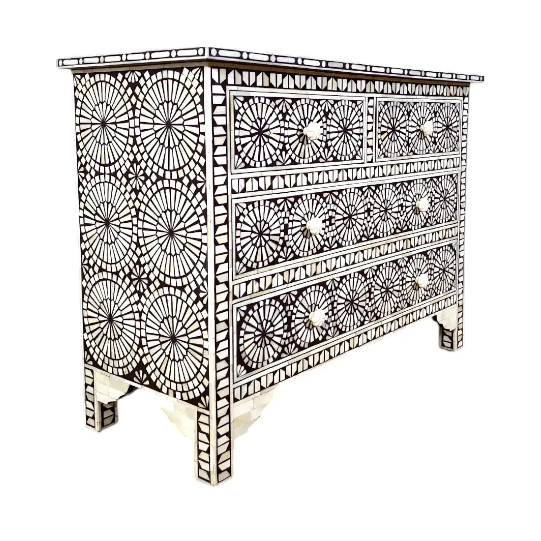 Mandala Artistry Bone Inlay Sideboard