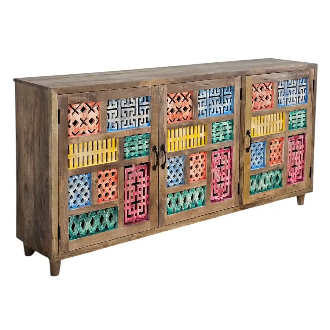 The Zarina Polychrome Jali Sideboard