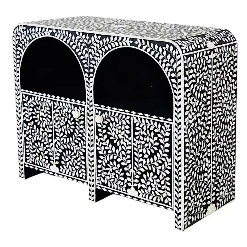 THE "IVORY JAL" ARCUATED BONE INLAY SIDEBOARD