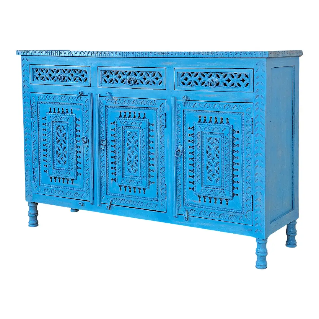 Nadir-Kala Indo-Persian Carved Sideboard