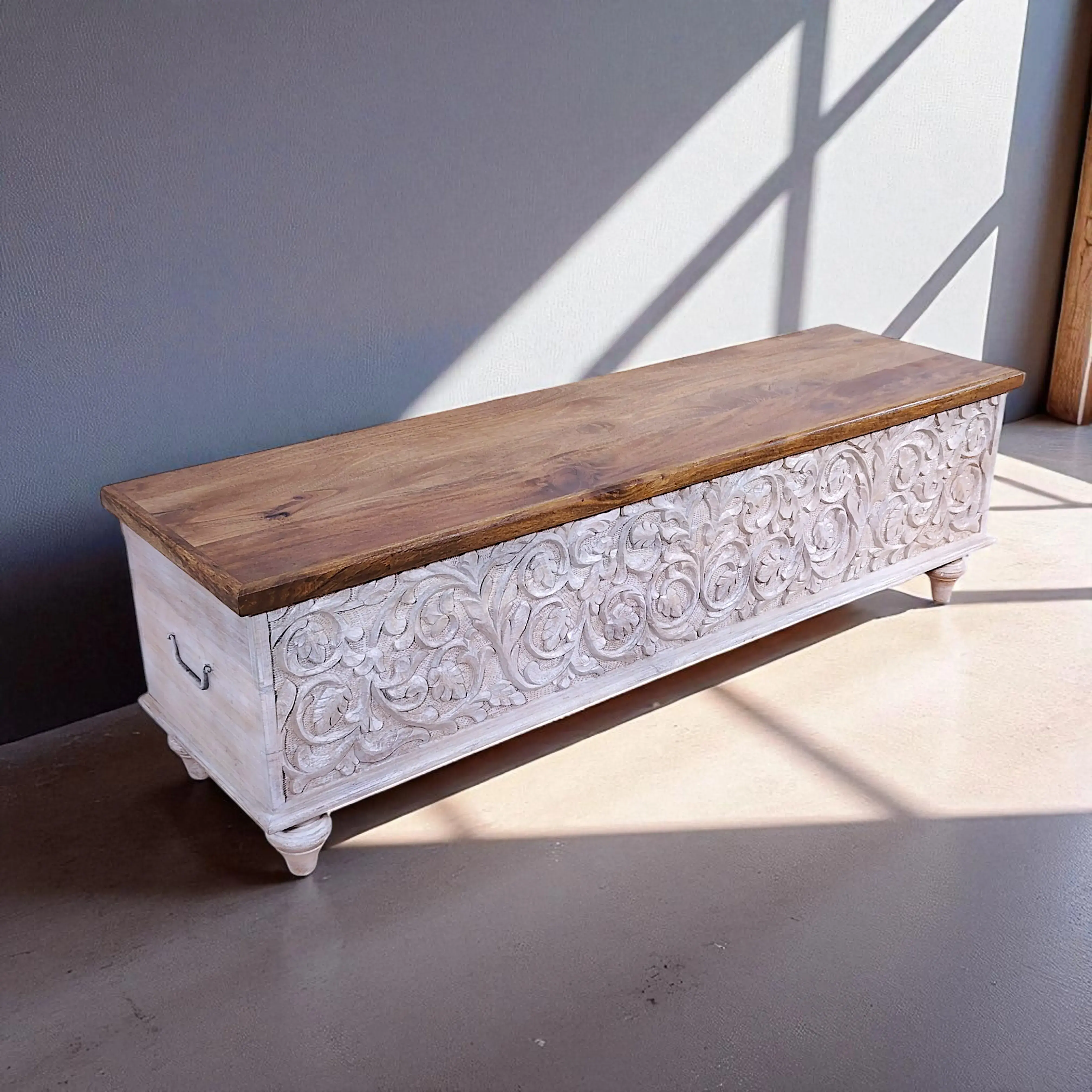 MANDALA Artisan Carved Storage Trunk