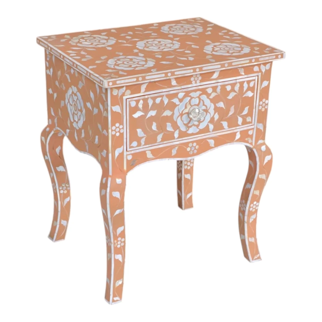 Al-Fannar Mother of Pearl Inlay Bedside – Signature Floral Edition
