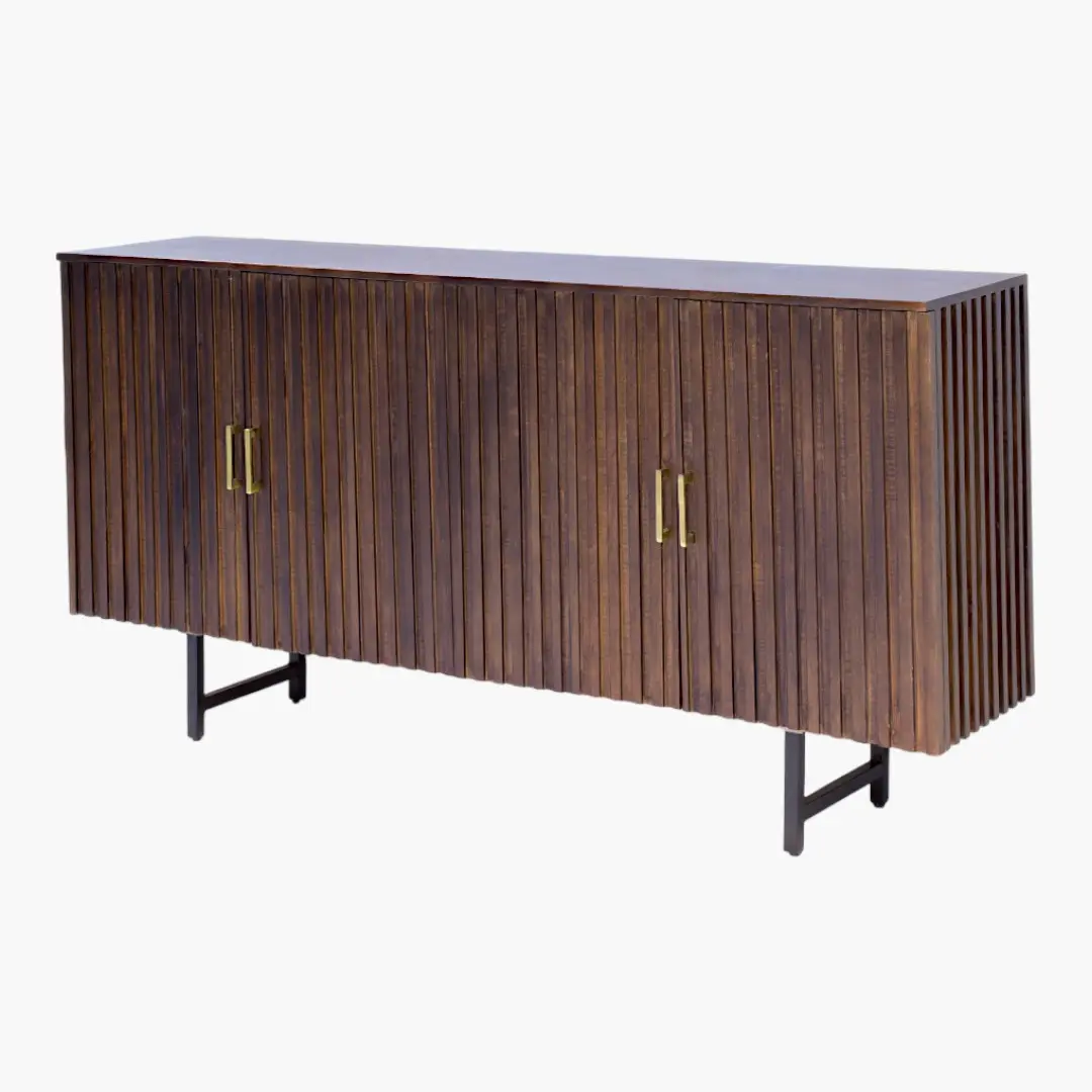 Oasis Ribbed Madera Sideboard / خزانة الواحة