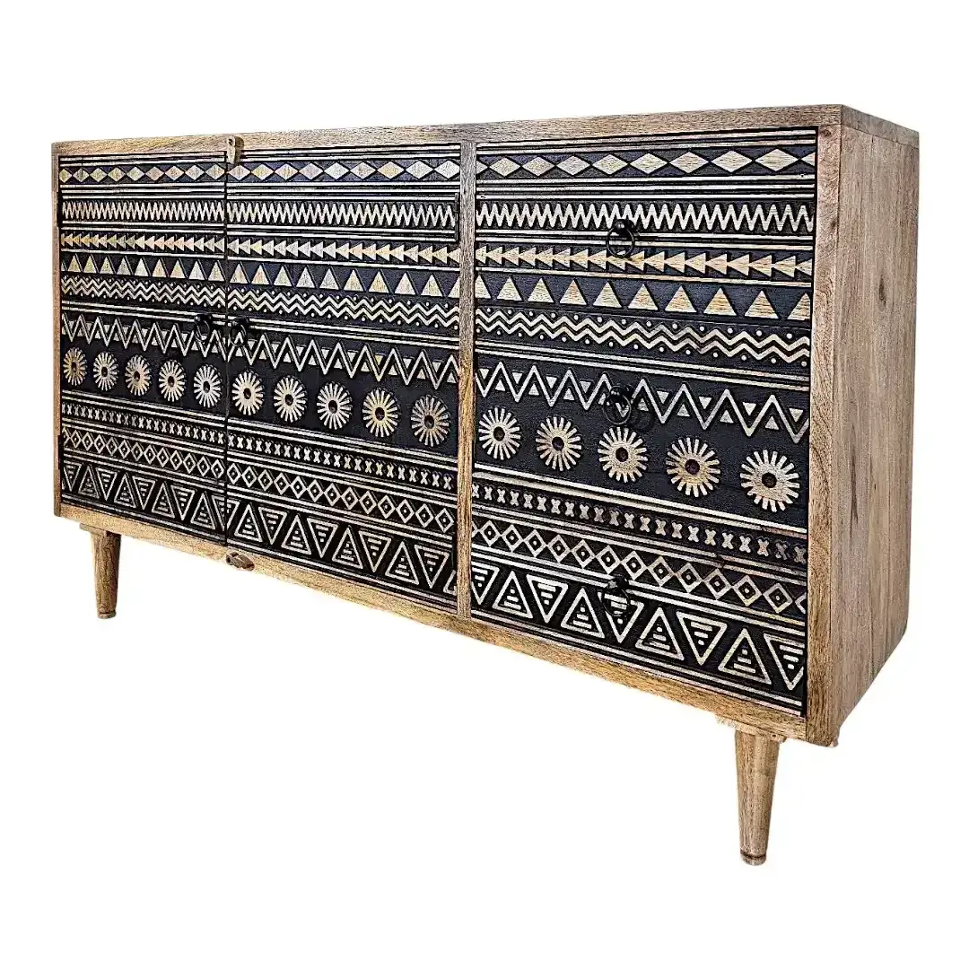 The 19th C. Berber Triptych Sideboard | خزانة البربر من القرن التاسع عشر