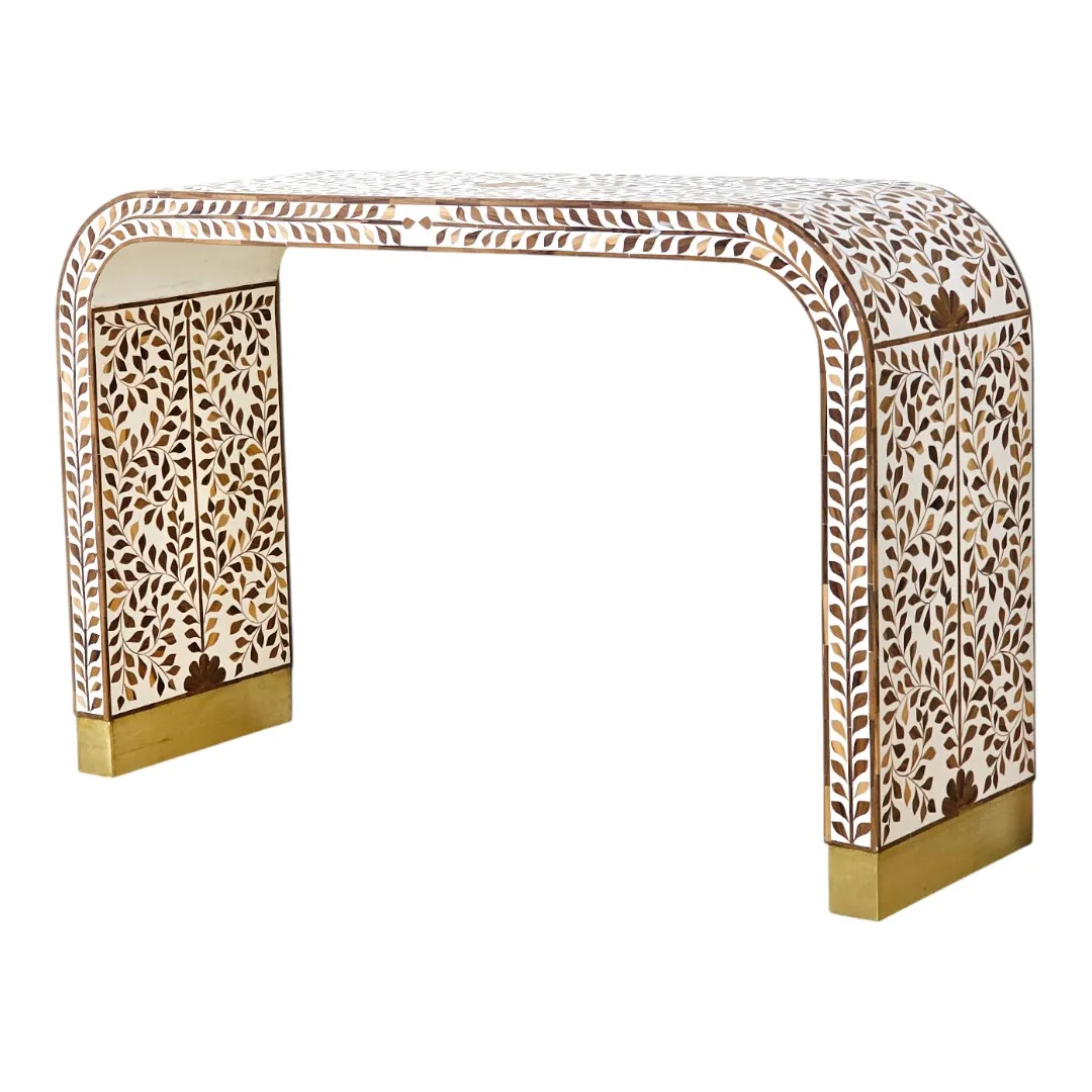 The Heritage Leaf Inlay Console Table