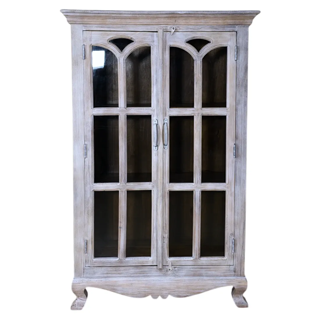 Rustic Gothic Glass Display Cabinet