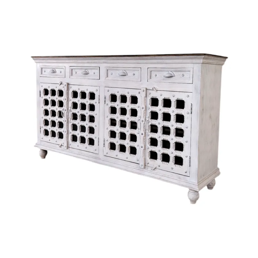 Distressed White Sideboard