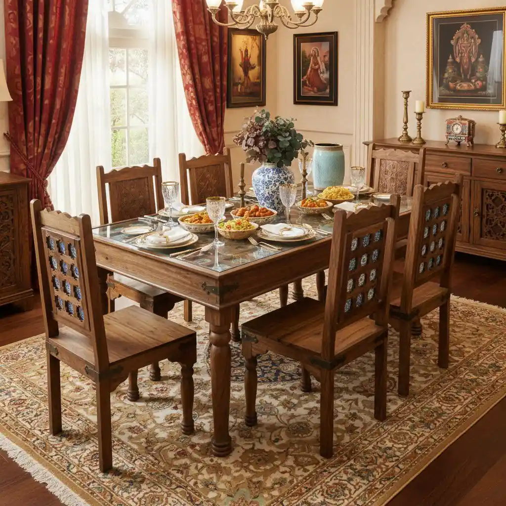 The Marigold & Azure Haveli Dining Table Set