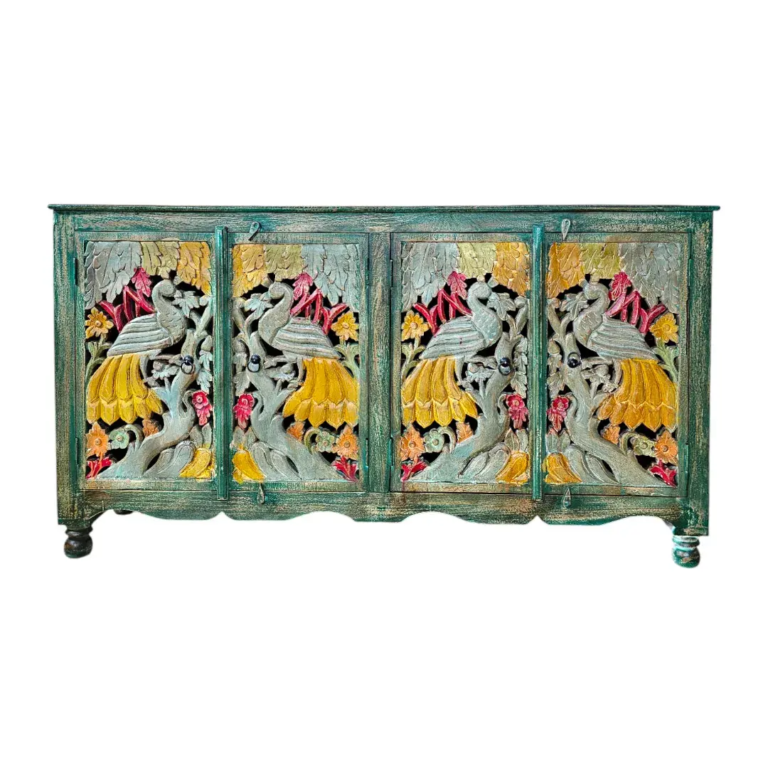 Peacock Garden Carved Buffet